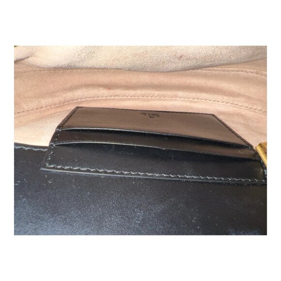 Authentic Gucci GG Marmont Half Moon Mini Crossbody Bag Black Matelassé Leather - Picture 11 of 12